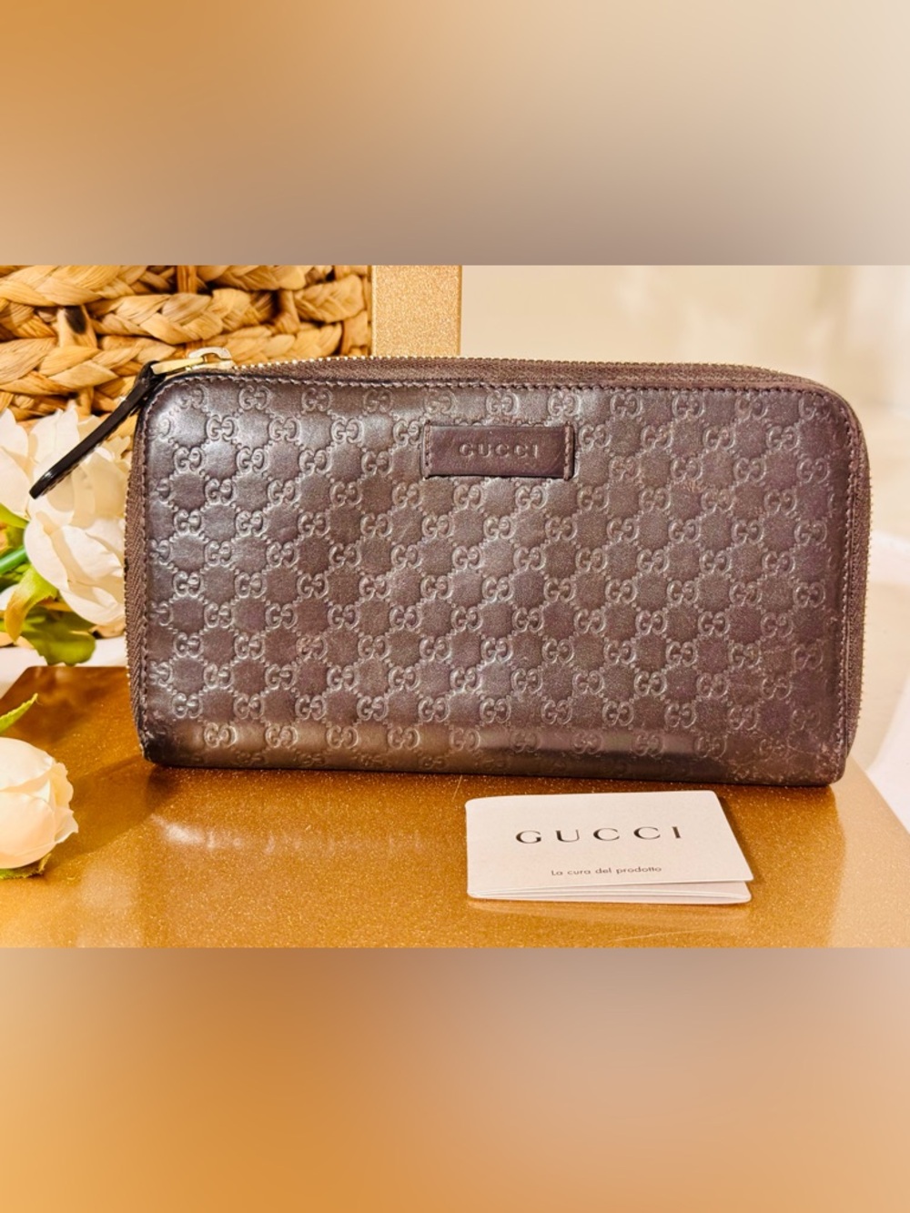 Gucci bronze microguccissima patent leather Large zip around wallet - Picture 2 of 15